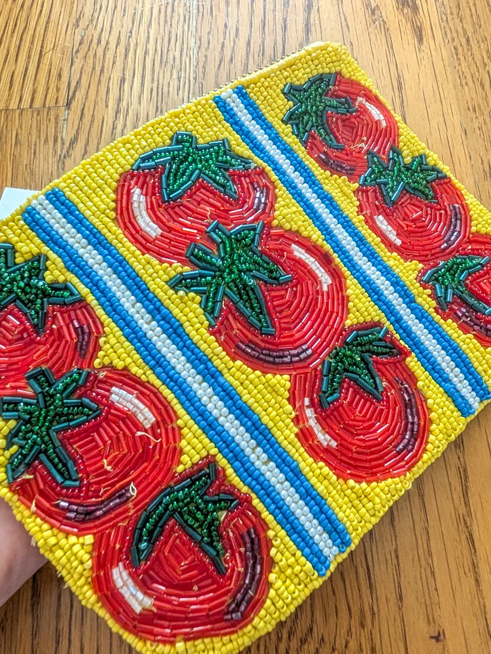 (NWT) Anthropologie Fiona Beaded Tomato Pouch / Clutch by Maeve